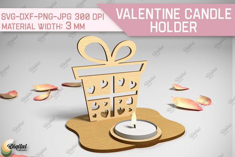 Valentine Candle Holder SVG Bundle. 3D Candle Holder Laser Cut SVG Evgenyia Guschina 