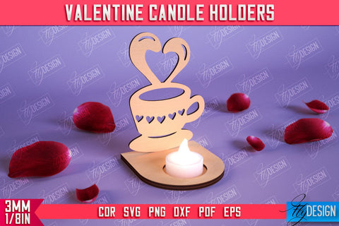 Valentine Candle Holders Bundle | Candlestick | Tealight Candle Holder | Valentine’s Gift Idea | CNC Files SVG Fly Design 