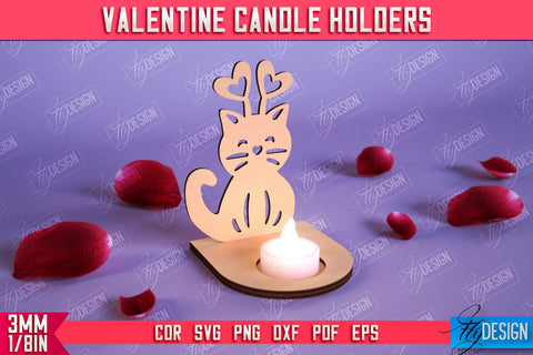 Valentine Candle Holders Bundle | Candlestick | Tealight Candle Holder | Valentine’s Gift Idea | CNC Files SVG Fly Design 