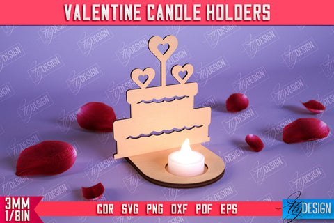 Valentine Candle Holders Bundle | Candlestick | Tealight Candle Holder | Valentine’s Gift Idea | CNC Files SVG Fly Design 