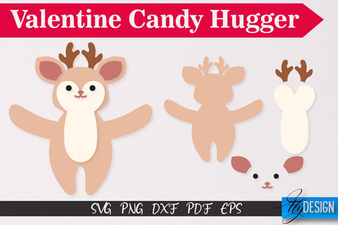 Valentine Candy Hugger SVG | Candy Hugger SVG | Animals SVG SVG Fly Design 