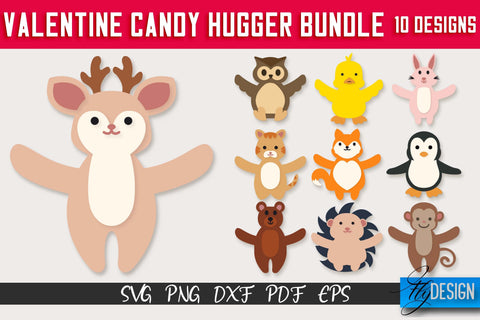 Valentine Candy Hugger SVG | Candy Hugger SVG | Animals SVG SVG Fly Design 