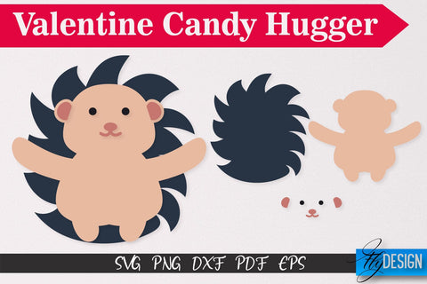 Valentine Candy Hugger SVG | Candy Hugger SVG | Animals SVG SVG Fly Design 