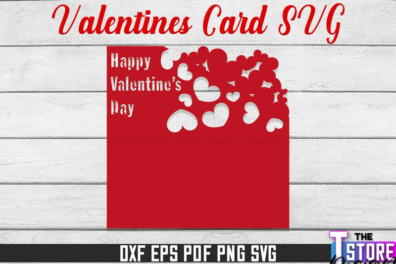 Valentine Card | Paper Heart Template | Valentine's Day | Romantic Gift | SVG File SVG The T Store Design 