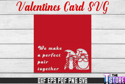 Valentine Card | Paper Heart Template | Valentine's Day | Romantic Gift | SVG File SVG The T Store Design 