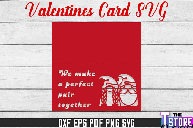 Valentine Card | Paper Heart Template | Valentine's Day | Romantic Gift | SVG File SVG The T Store Design 