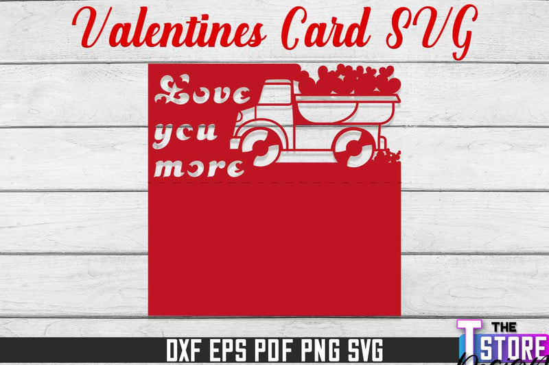 Valentine Card | Paper Heart Template | Valentine's Day | Romantic Gift | SVG File SVG The T Store Design 