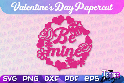 Valentine Card | Paper Heart Template | Valentine's Day | Romantic Gift | SVG File SVG The T Store Design 