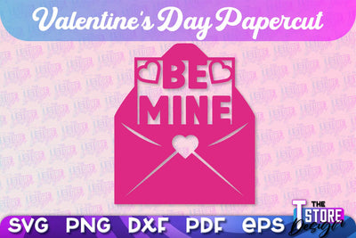 Valentine Card | Paper Heart Template | Valentine's Day | Romantic Gift | SVG File SVG The T Store Design 