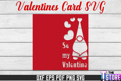 Valentine Card | Paper Heart Template | Valentine's Day | Romantic Gift | SVG File SVG The T Store Design 