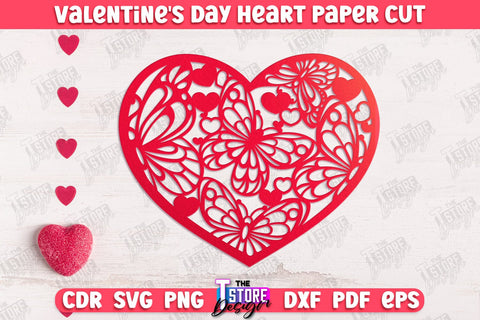 Valentine Cards Bundle | Paper Heart Template | Valentine's Day | Romantic Gifts | SVG Files SVG The T Store Design 