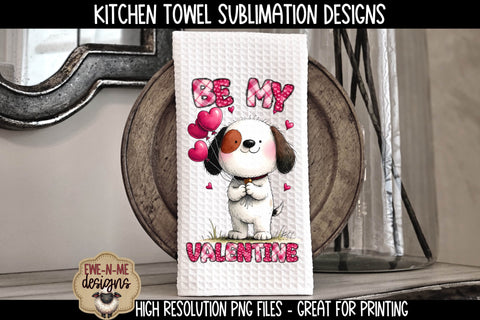 Valentine Cat and Dog Sublimation Kitchen Towel Designs Sublimation Ewe-N-Me Designs 