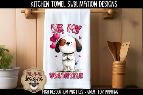 Valentine Cat and Dog Sublimation Kitchen Towel Designs Sublimation Ewe-N-Me Designs 