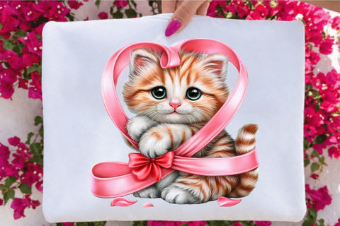 Valentine Cat Clipart PNG Bundle Sublimation SVGArt 