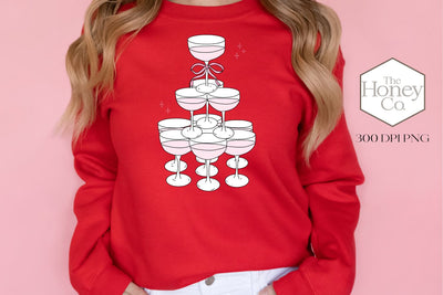 Valentine Champagne Sublimation | Pink Valentine's Day PNG Sublimation The Honey Company 