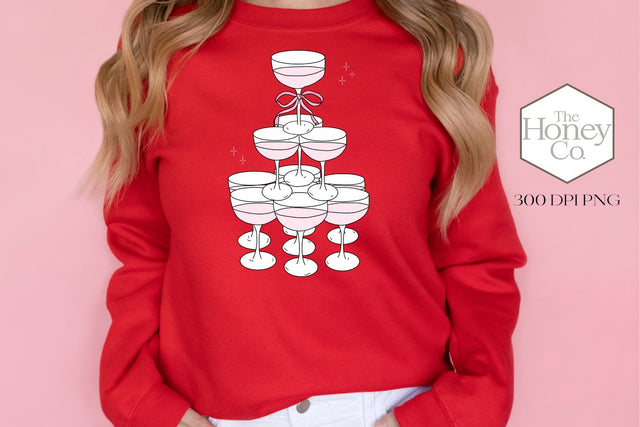 Valentine Champagne Sublimation | Pink Valentine's Day PNG Sublimation The Honey Company 