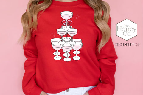 Valentine Champagne Sublimation | Pink Valentine's Day PNG Sublimation The Honey Company 