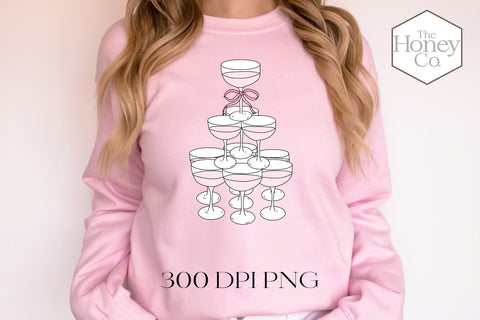 Valentine Champagne Sublimation | Pink Valentine's Day PNG Sublimation The Honey Company 
