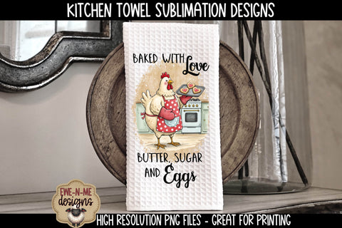 Valentine Chickens Sublimation Kitchen Towel Designs Sublimation Ewe-N-Me Designs 