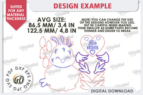 Valentine Chiken with Heart Laser Cut. Cute Animals SVG SVG Evgenyia Guschina 