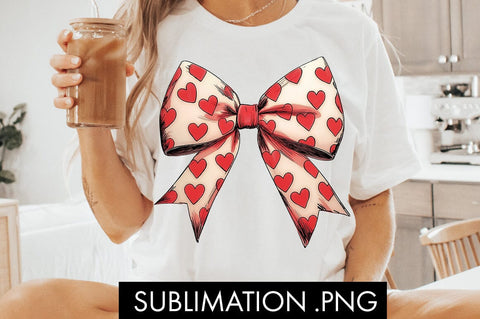 Valentine Coquette Bow Heart PNG Sublimation Sublimation Freeling Design House 