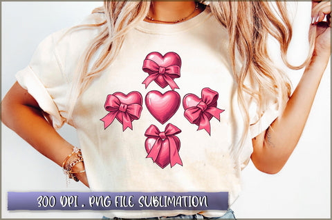Valentine Coquette Bow Sublimation Clipart Sublimation Shetara Begum 