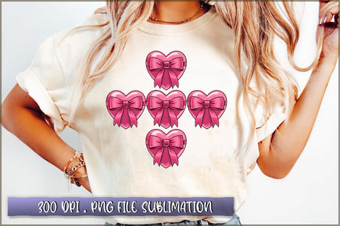 Valentine Coquette Bow Sublimation Clipart Sublimation Shetara Begum 