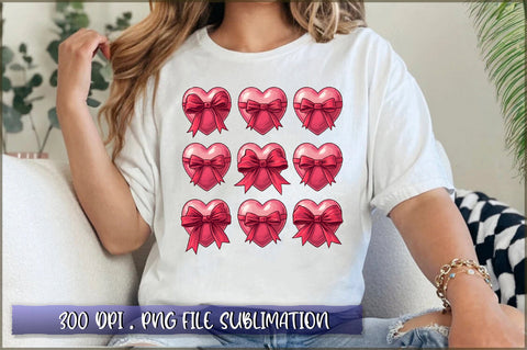 Valentine Coquette Bow Sublimation Clipart Sublimation Shetara Begum 