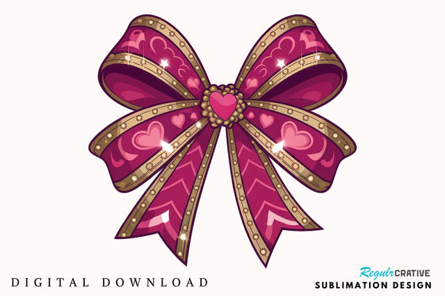 Valentine Coquette Bow Sublimation Design Sublimation Regulrcrative 