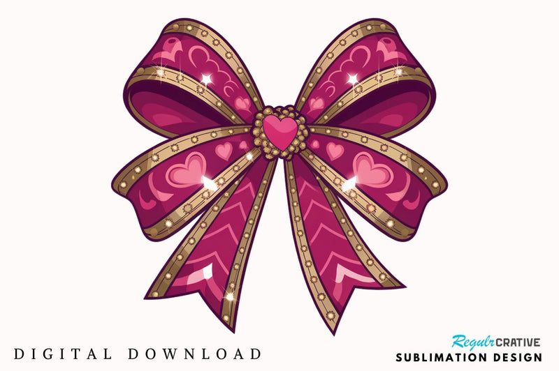 Valentine Coquette Bow Sublimation Design Sublimation Regulrcrative 
