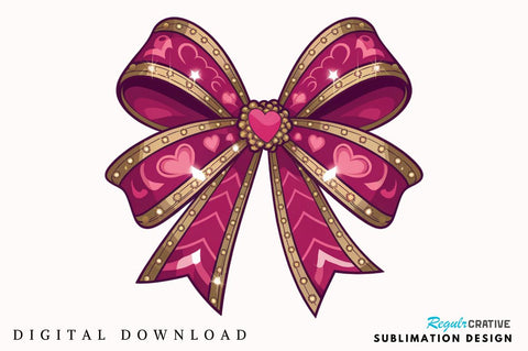 Valentine Coquette Bow Sublimation Design Sublimation Regulrcrative 