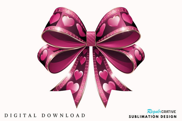 Valentine Coquette Bow Sublimation Design Sublimation Regulrcrative 