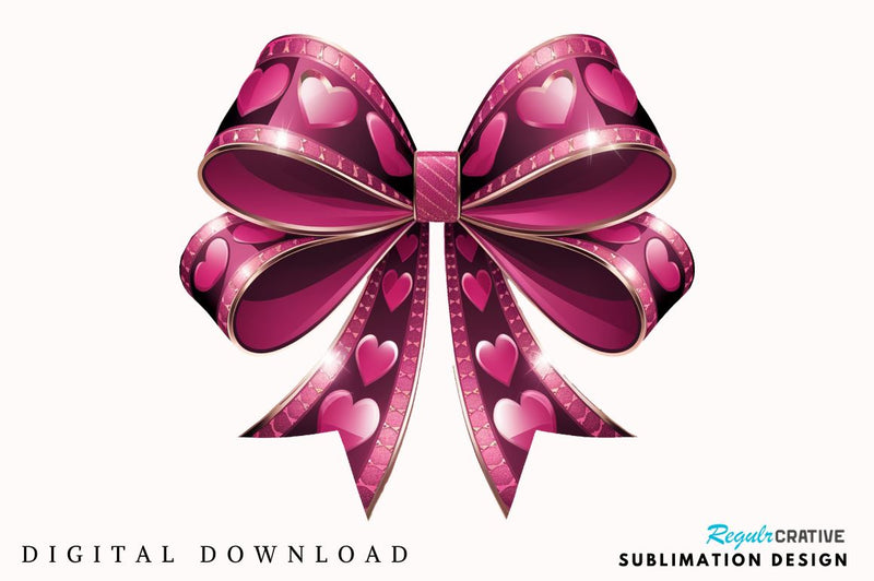 Valentine Coquette Bow Sublimation Design Sublimation Regulrcrative 