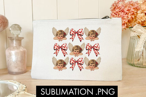 Valentine Coquette Heart Bow Angel PNG Sublimation Sublimation Freeling Design House 