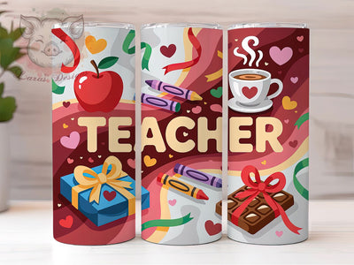 Valentine Coquette Teacher Pink Bow Tumbler Wrap, Valentine Coquette, Romantic Style, Pink Bow, Cute Glam, Classroom Love, Sublimation Design Sublimation Lara' s Designs 