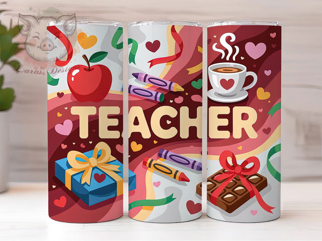 Valentine Coquette Teacher Pink Bow Tumbler Wrap, Valentine Coquette, Romantic Style, Pink Bow, Cute Glam, Classroom Love, Sublimation Design Sublimation Lara' s Designs 