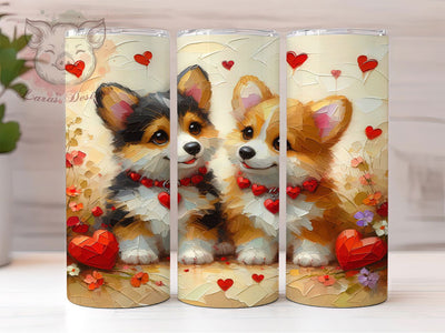 Valentine Corgi Lover Tumbler, Valentine's Day, Dog Lover, Cute Theme, Romantic Style, 20Oz Tumbler, Sublimation Wrap Sublimation Lara' s Designs 