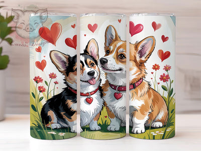 Valentine Corgi Lover Tumbler, Valentine's Day, Dog Lover, Cute Theme, Romantic Style, 20Oz Tumbler, Sublimation Wrap Sublimation Lara' s Designs 