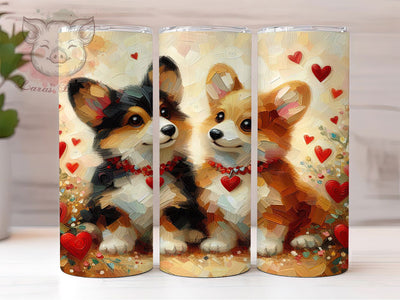 Valentine Corgi Lover Tumbler, Valentine's Day, Dog Lover, Cute Theme, Romantic Style, 20Oz Tumbler, Sublimation Wrap Sublimation Lara' s Designs 