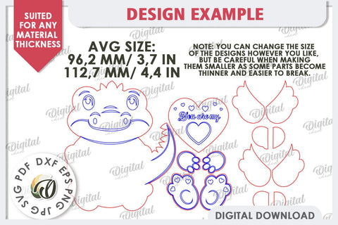 Valentine Crocodile with Heart Laser Cut. Cute Animals SVG SVG Evgenyia Guschina 