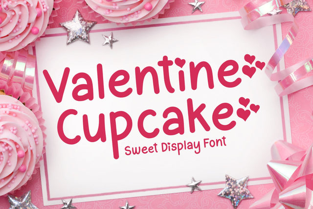 Valentine Cupcake Font AEN Creative Store 
