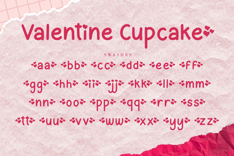 Valentine Cupcake Font AEN Creative Store 