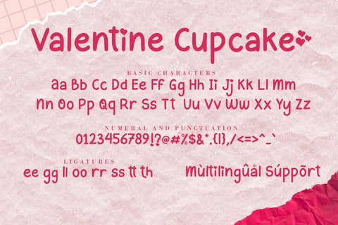 Valentine Cupcake Font AEN Creative Store 