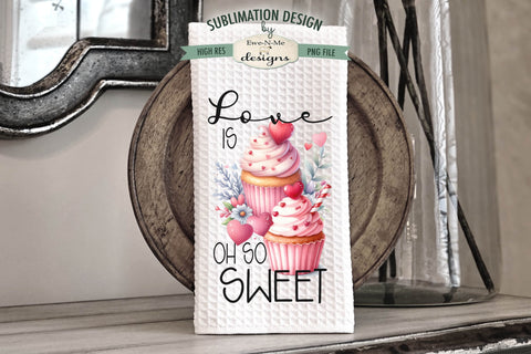 Valentine Cupcake Kitchen Towel Designs | Valentine Baking Dish Towel Designs Sublimation Ewe-N-Me Designs 