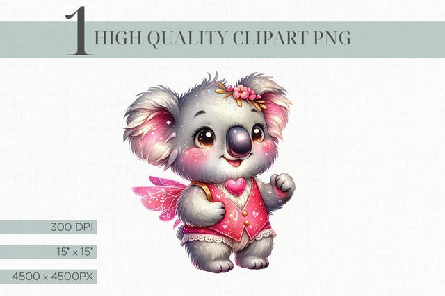 Valentine Cupid Koala PNG Sublimation BijouBay 