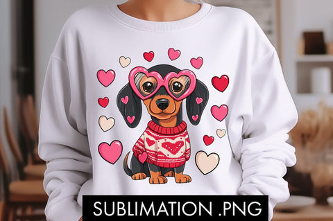 Valentine Dachshund PNG Sublimation Sublimation Freeling Design House 