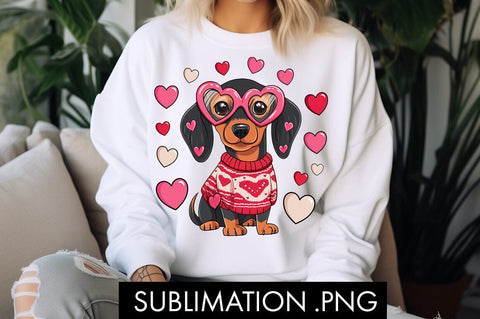 Valentine Dachshund PNG Sublimation Sublimation Freeling Design House 