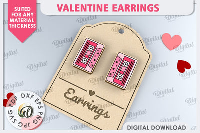 Valentine Day Earrings Laser Cut. Valentine Jewelry SVG SVG Evgenyia Guschina 