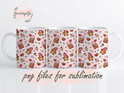 Valentine day love Gnome Valentine Mug Wrap Design, Instant Digital Design Download Mug Wrap Design, Mug Design PNG Sublimation PrintingLife 
