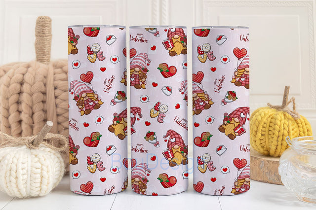 Valentine day love tumbler, Gnome Valentine 20oz Skinny Tumbler Png, Valentine's Day png, Valentine Tumbler PNG, Happy Valentine's Day Png Sublimation BouDesign 